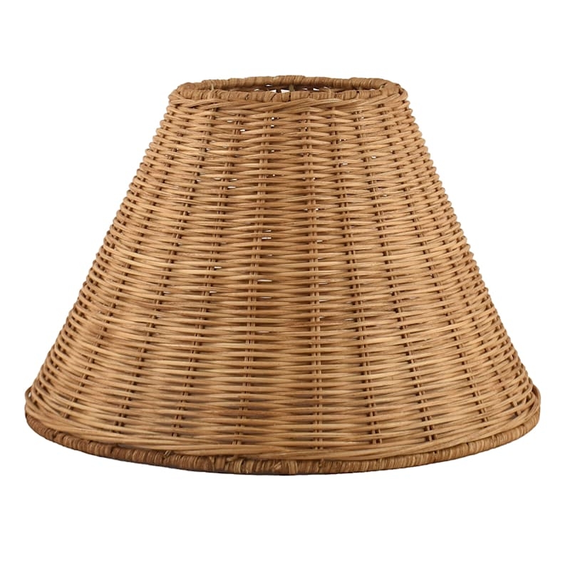 Lampshade Rattan Empire Silhouette Horizontal Ribbing Honey Brown