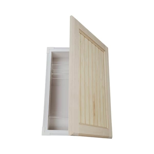 Medicine Cabinet Unfinished Beadboard Door Handleless Recessed