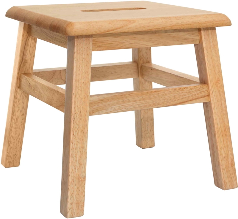 Minimalist Step Stool with Flared Legs and Cutout Handle, Matte Finish