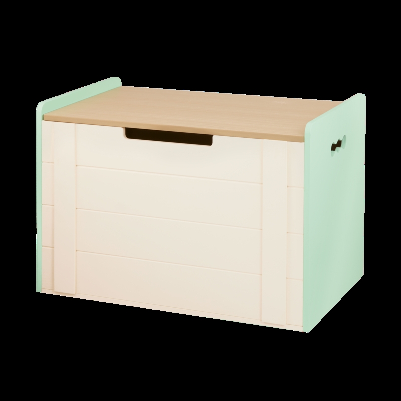 Mint Green Toy Box Scandinavian Kids Storage Paneled Front