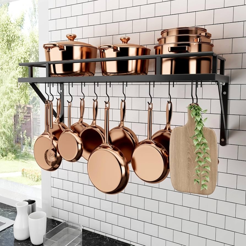 Modern Farmhouse Rack with Top Storage Shelf