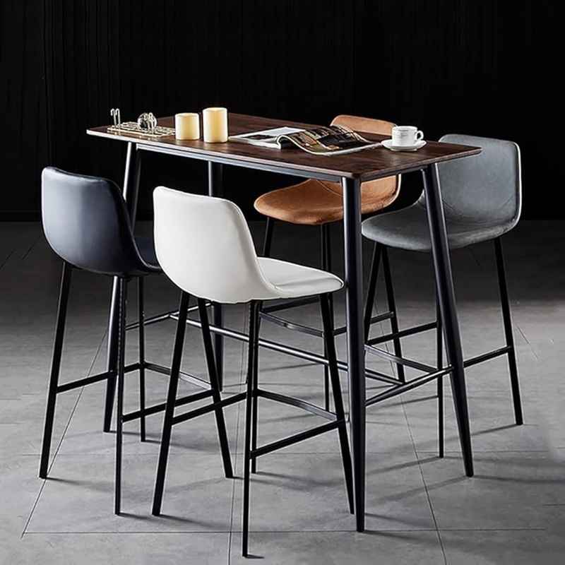 Multi Color Bar Stool Set with Scoop Seat and Tapered Legs