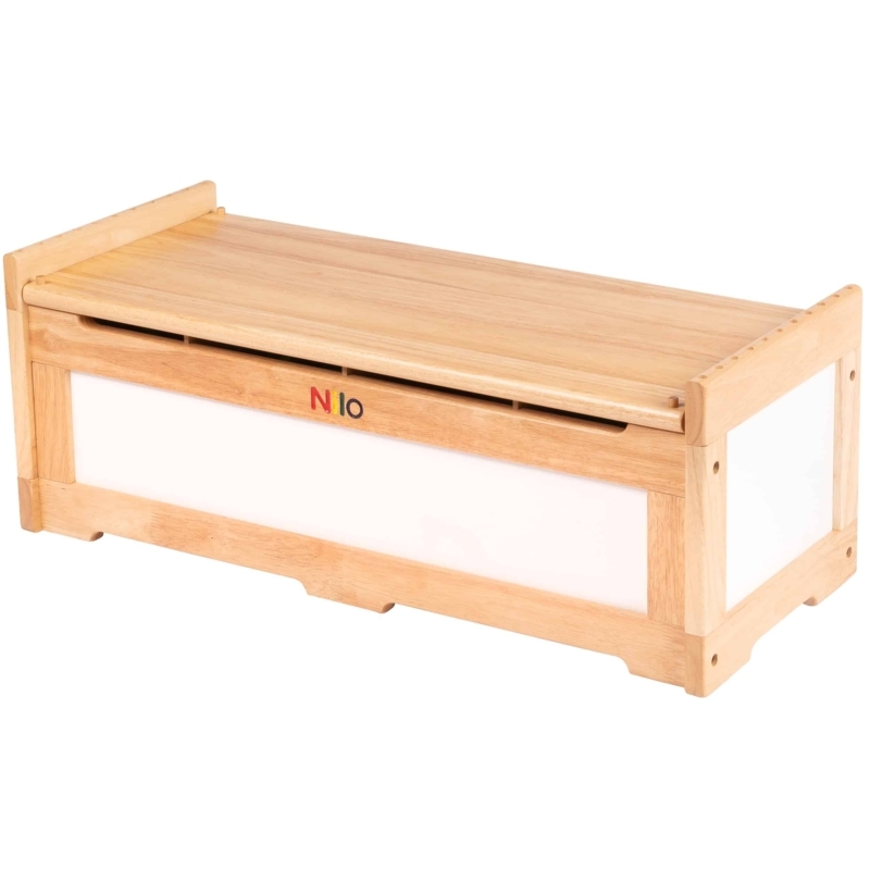 Nilo Wooden Toy Chest Peg Hole Side Rails White And Wood Storage