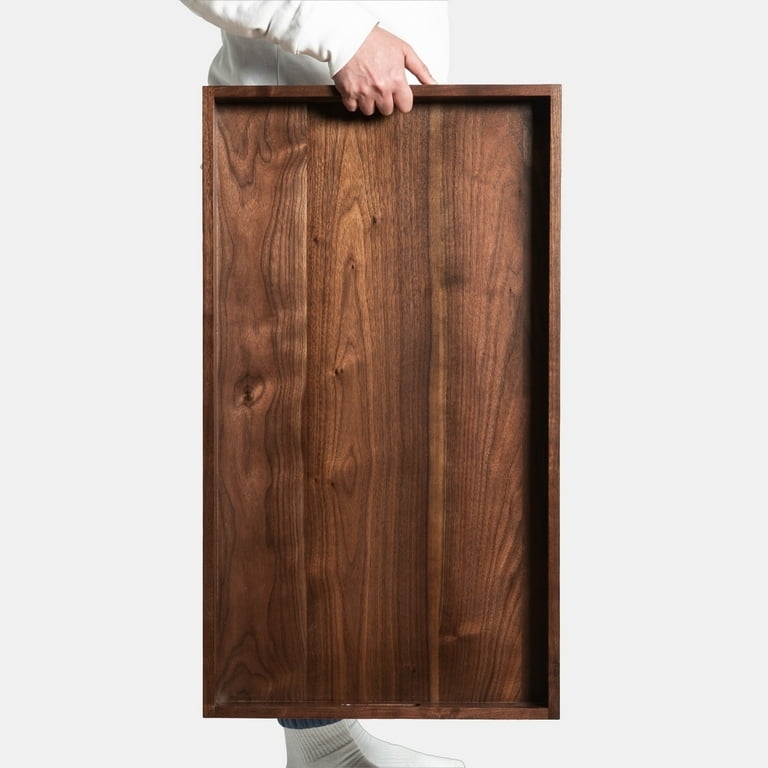 Ottoman Tray: Black Walnut, Oversized Proportions, Rectangular Form.