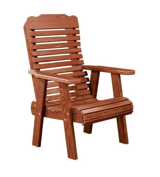 Outdoor Lounge Chair Amish Cedar Contoured Slatted Seat