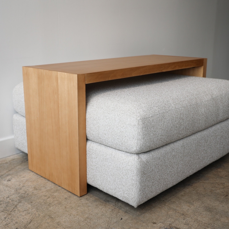 Over Ottoman Table Waterfall Edge Nested Design Light Wood
