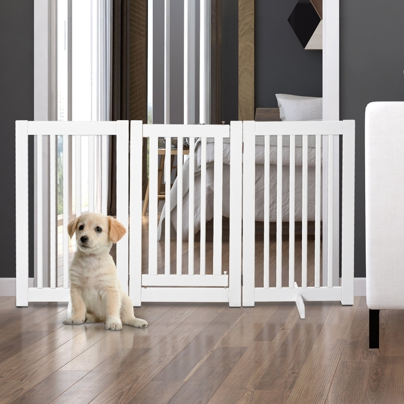 Pet Gate: Crisp White Folding Z Shape Design Barrier