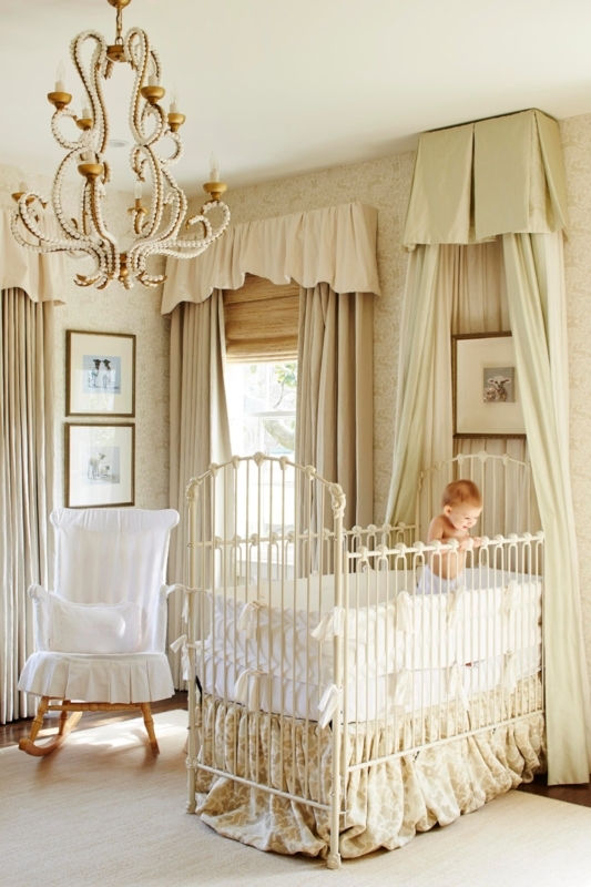 Rocking Chair White Slipcovered Frame Pleated Skirt Traditional