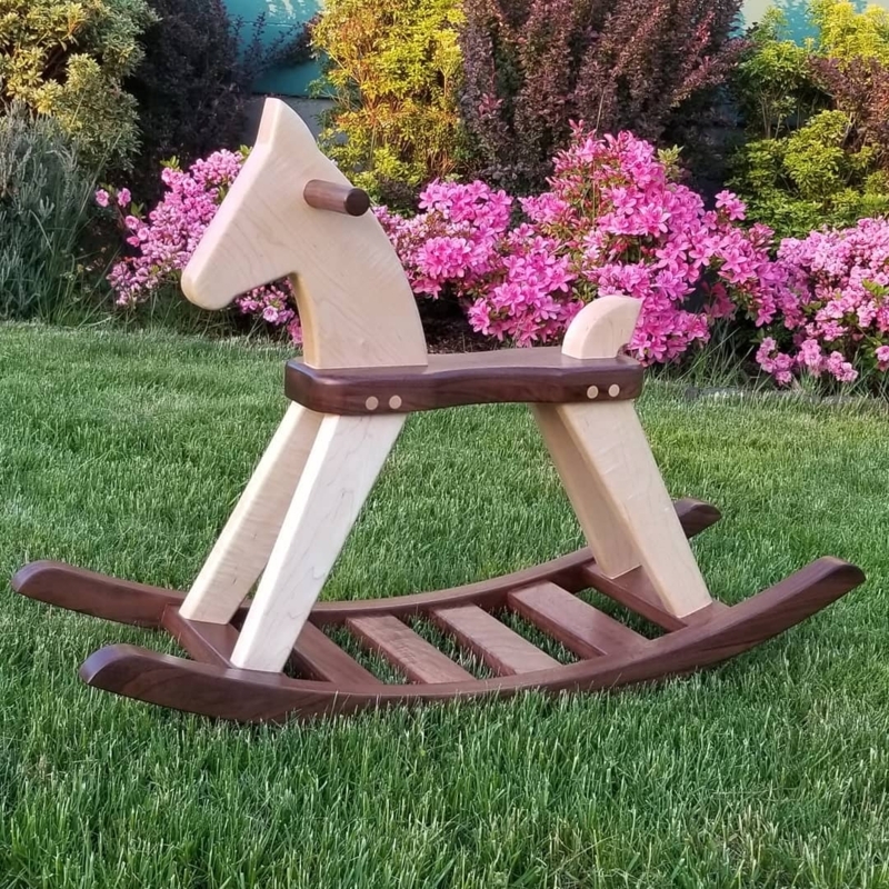 Rocking Horse Modern Minimalist with Dual Tone Wood
