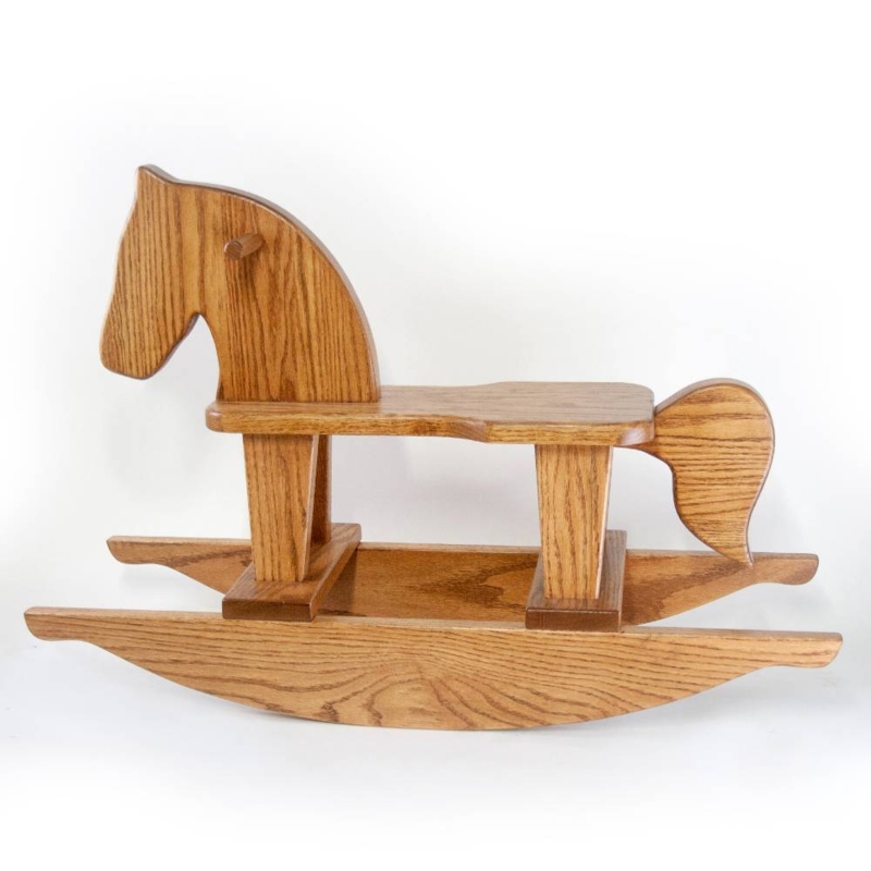 Rocking Horse Traditional Rustic Honey Oak Cathedral Grain Wood
