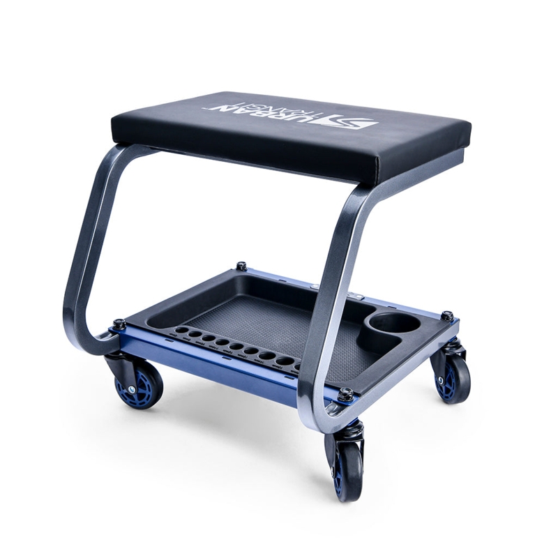 Rolling Stool C-Frame Design Socket Organizer Blue Chair