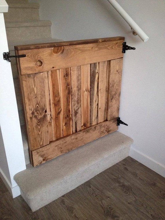 Rustic Wooden Pet Gate Distressed Finish