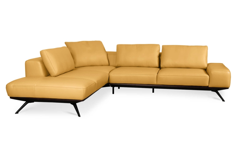 Sectional Sofa Mid-Century Tapered Legs Slim Base Corner Seat