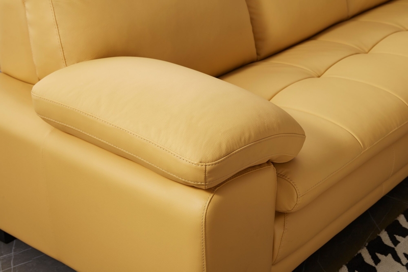 Sectional Sofa Pillow Top Armrest Tufted Seat Grid Stitching