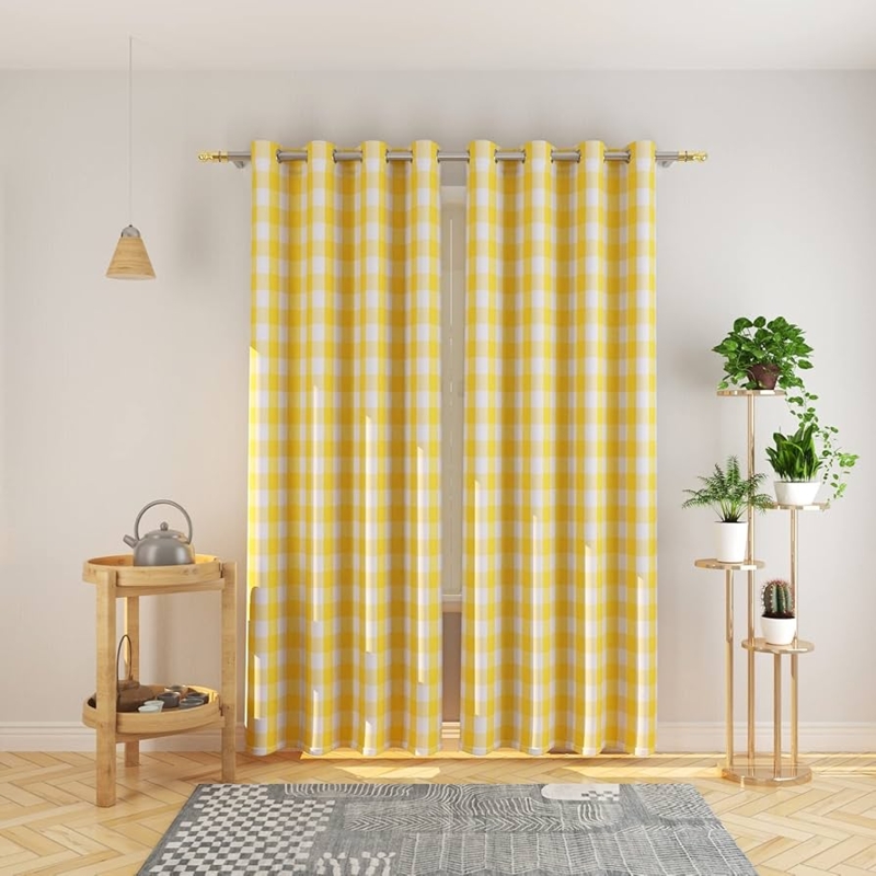 Yellow Plaid Curtains
