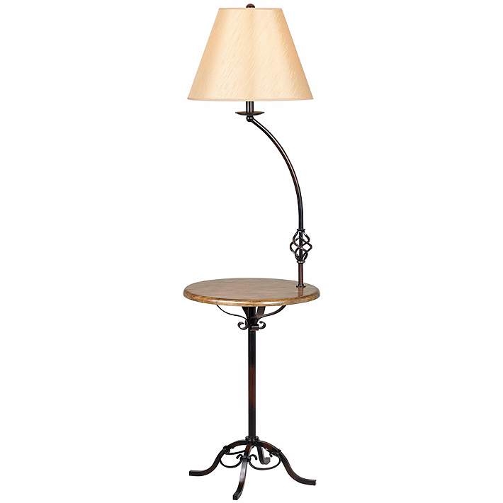 Table Floor Lamp Integrated Table Decorative Twist Curved Neck