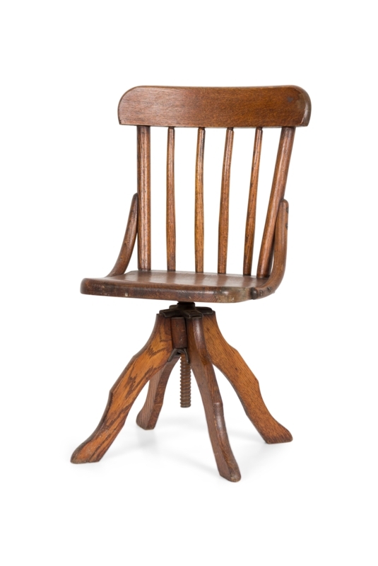 Task Chair Petite Scale Victorian Spindle Back Chestnut Brown