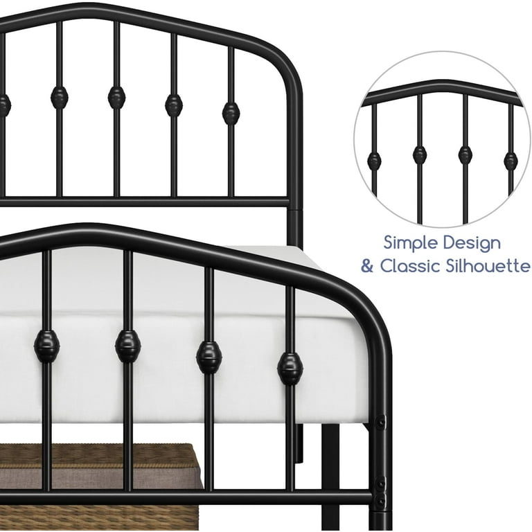 Twin Bed Frame Spindle Accents Arched Headboard Victorian Style