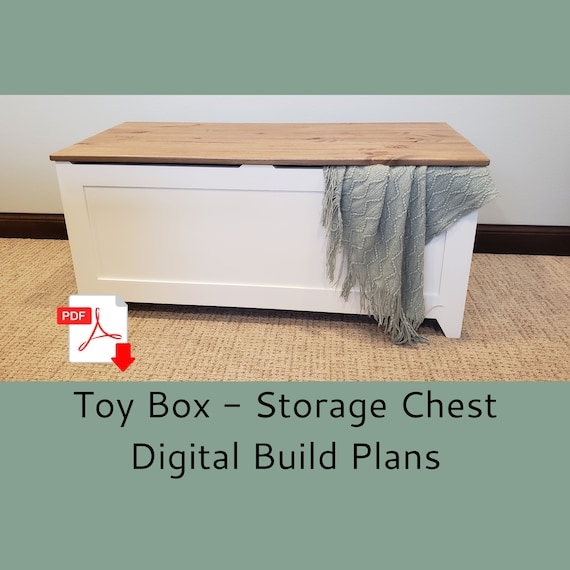 Two Tone Storage Bench DIY Plans Farmhouse Blanket Chest Shaped Base