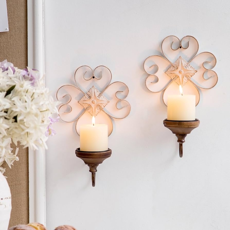 Wrought Iron Wall Candle Holders