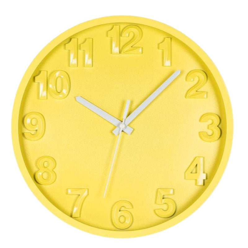 Wall Clock Sunny Yellow Monochromatic Face Pop Art Inspired