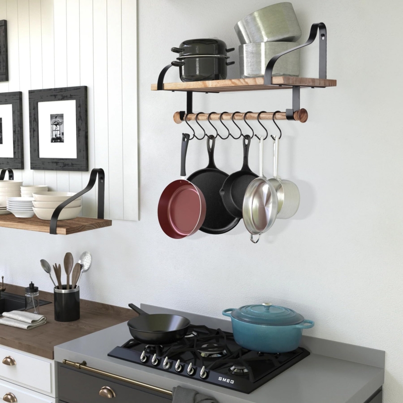 Wooden Hanging Pot Rack