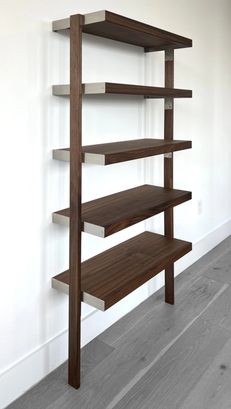 Wall Mounted Shelving Vertical Rails Wrap Around Brackets Walnut