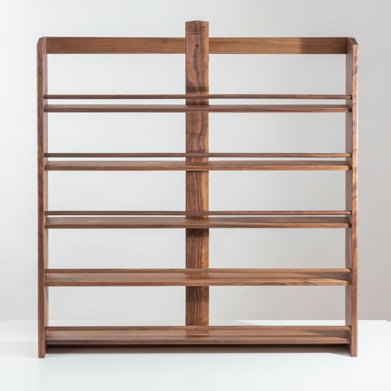 Walnut Wood Spice Rack Five Tier Organizer with Central Support