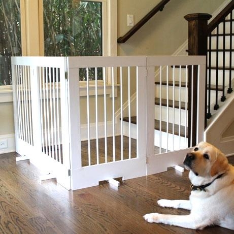 White Spindle Dog Gate Freestanding Folding