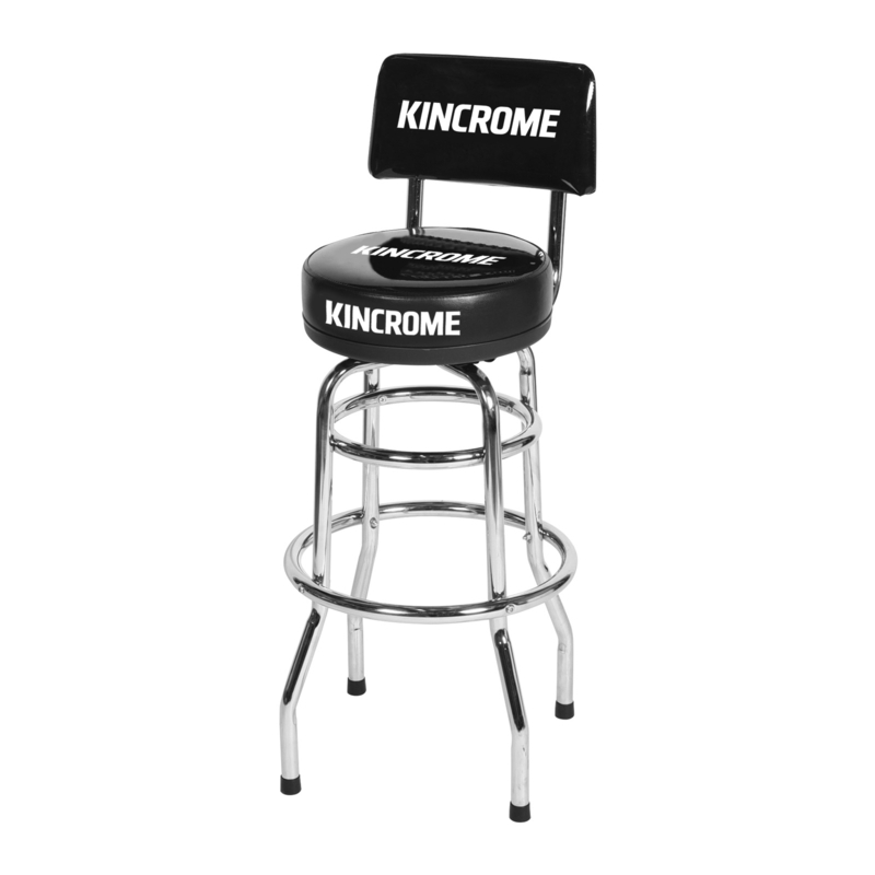 Workshop Stool Branded Graphics Polished Chrome Professional