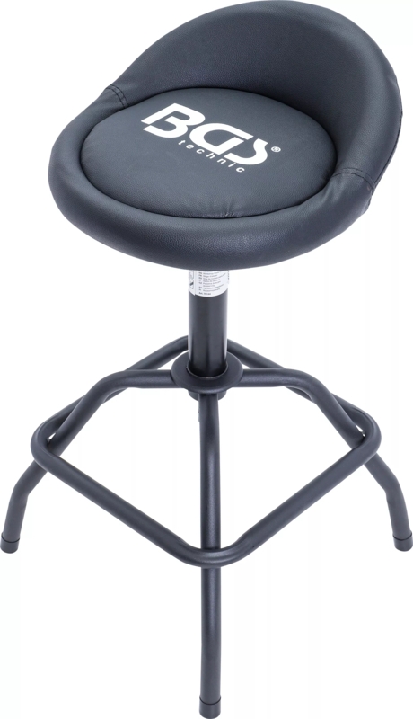 Workshop Stool Curved Backrest Matte Black Ergonomic Gas Lift