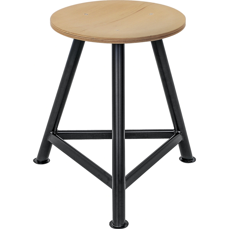 Workshop Stool Three-Legged Beech Plywood Triangular Brace