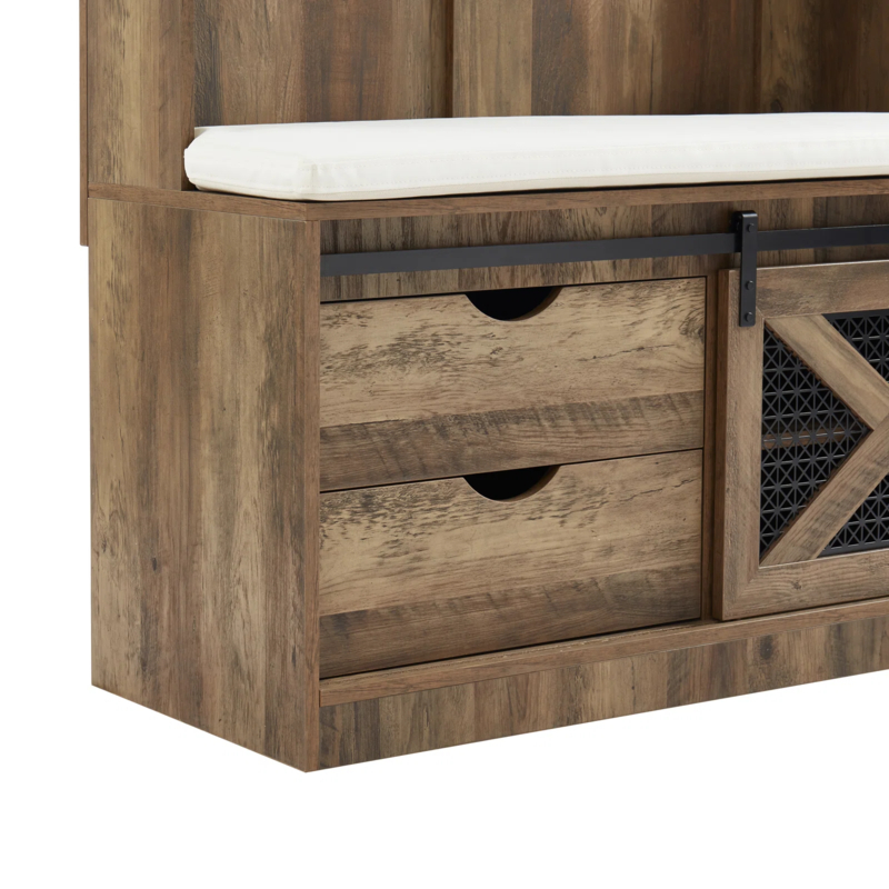 Syndi Hall Tree 40.6'' Wide with Bench and Shoe Storage | Foter
