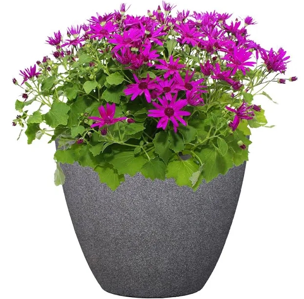 allen + roth PLC2118TCC Resin Planter Gray