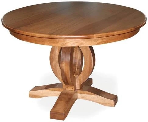 Amish Pedestal Dining Table with Self- Storing Leaf