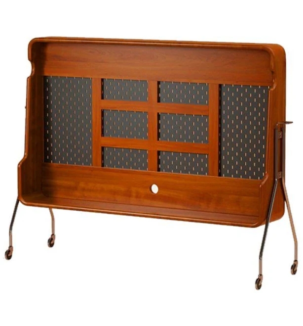 Rectangular TV Stand with Roller Wheels and Integrated TV Mount