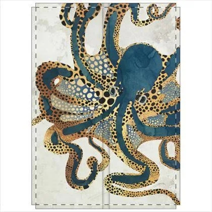 Artist-designed Underwater Dream VI Folding Screen | Unique Nautical Room Divider for Coastal Home Decor & Privacy