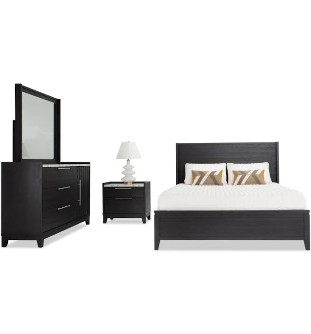 Bob's Discount Furniture Solitude 4 Piece Platform Bedroom Set Contemporary