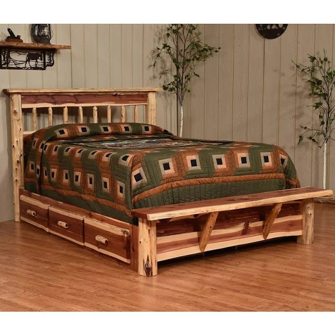 Cabinfield Amish Buck Mountain Red Cedar Log Bed