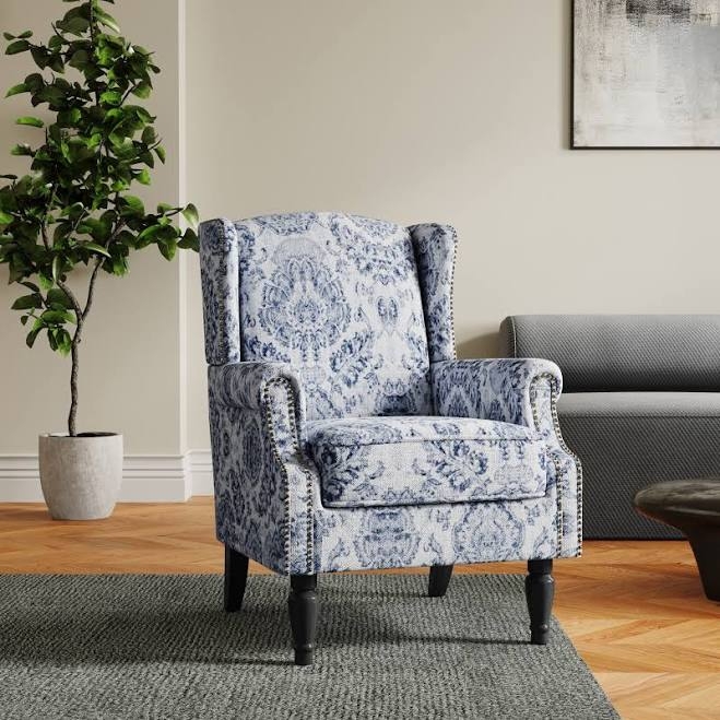 Patterned Upholstered Accent Chair
