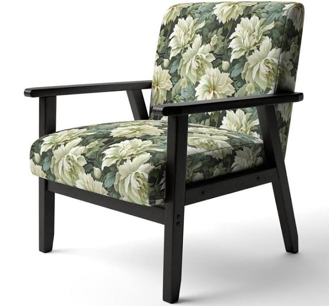 Red Barrel Studio Green Damask Accent Arm Chair