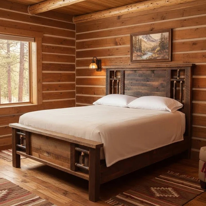 The Cabin Shack Ridgewood Solid Log Bed