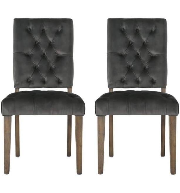 Noble House Carolina Charcoal Dining Chairs (Set of 2)