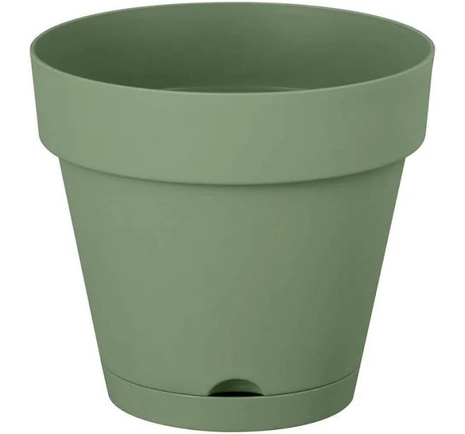Vigoro Vivienne Medium Plastic Round Self-Watering Planter with Attached Saucer