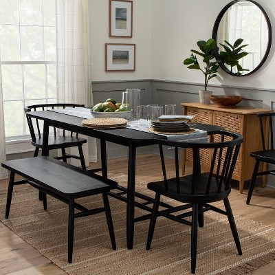 Dining Bench Shaker Style Tapered Legs Matte Finish