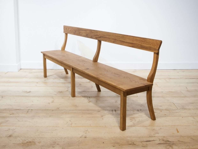 Extra Long Dining Bench with Curved Back Supports