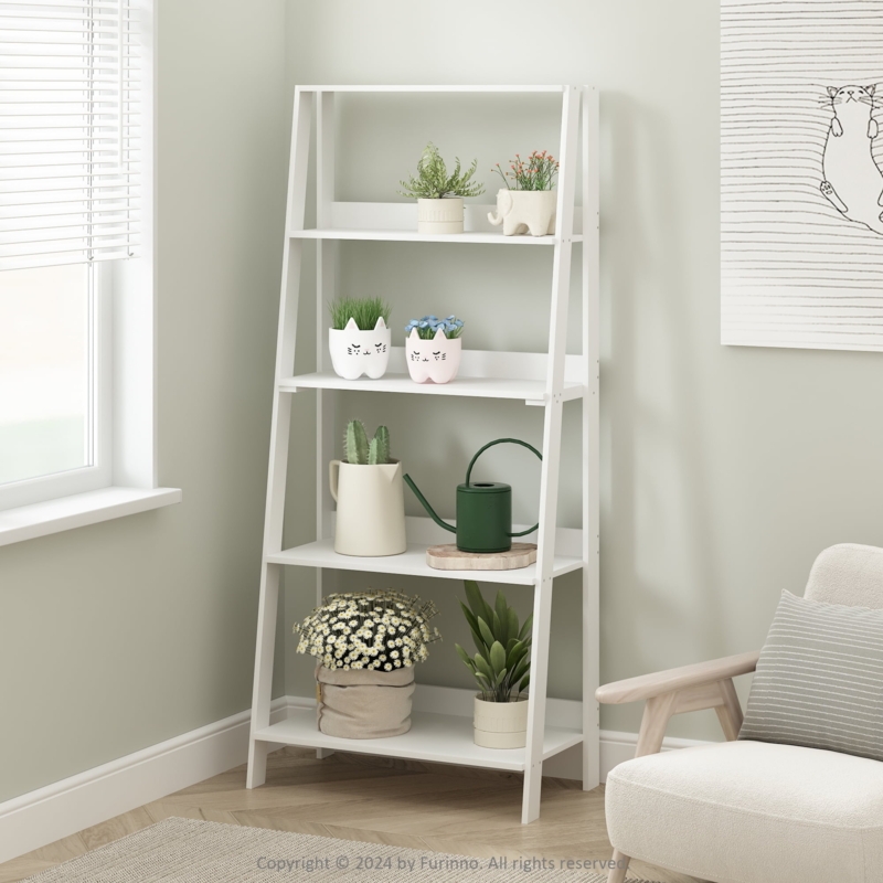 A-Frame Ladder Bookcase for minimalist 5-tier display