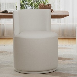 Accent Chair Beige Cylindrical Upholstered Base Seamless Barrel Back