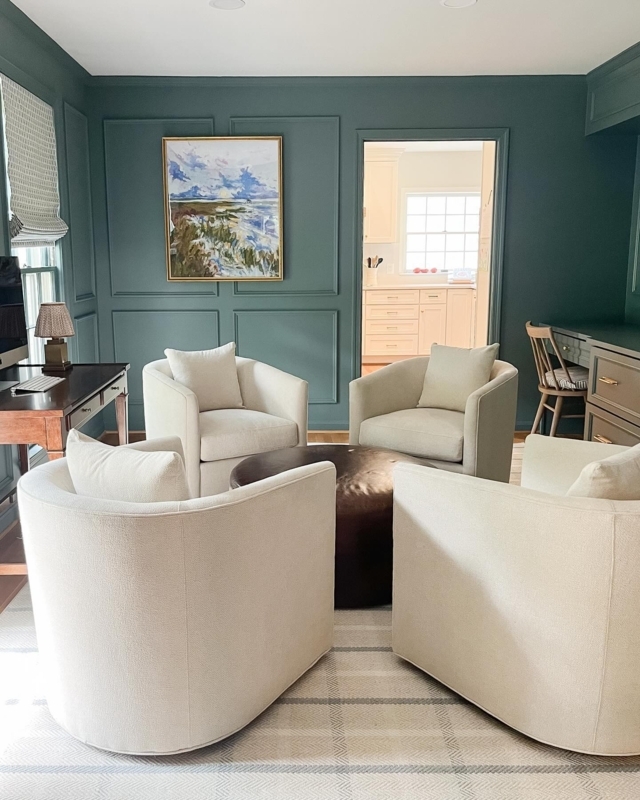 Accent Chair Cream Small Barrel Swivel Accent