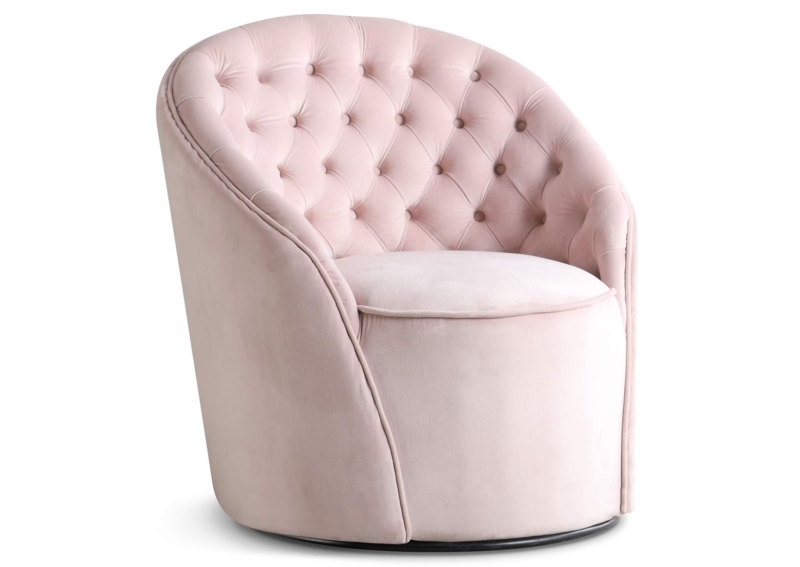 Accent Chair Diamond Tufted Barrel Back with Piping Detail